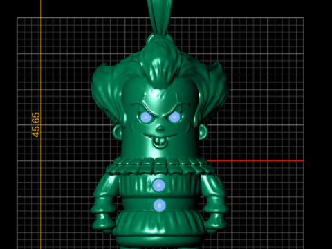 Golden Clown Pendan 3D Print Model