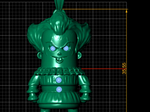Golden Clown Pendan 3D Print Model