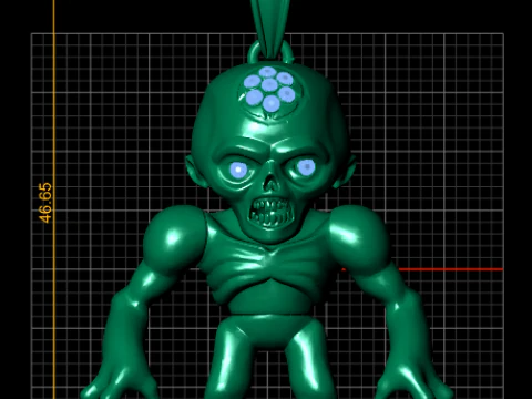 Golden Zombie Pendant 3D Print Model