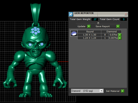 Golden Zombie Pendant 3D 打印模型