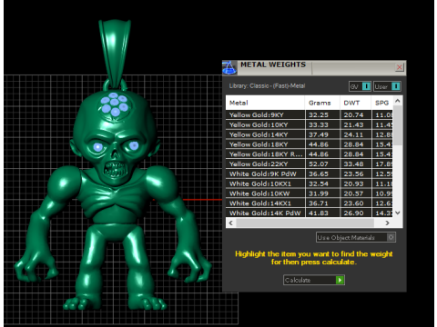 Golden Zombie Pendant 3D 打印模型