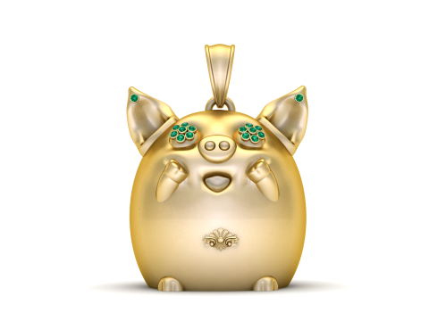 Golden Pig Pendant 3D 打印模型