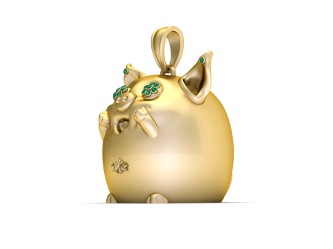 Golden Pig Pendant 3D 打印模型