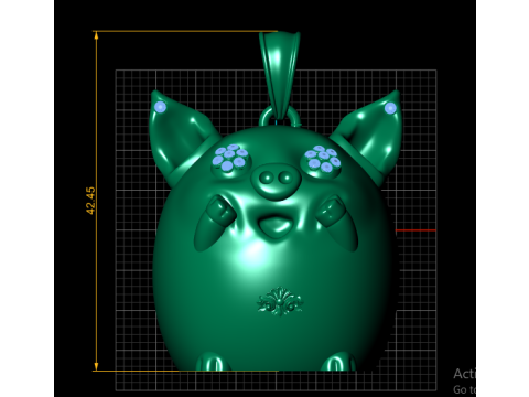 Golden Pig Pendant 3D 打印模型