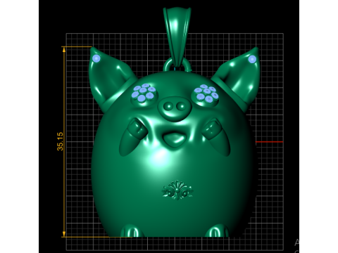 Golden Pig Pendant 3D 打印模型