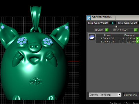 Golden Pig Pendant 3D 打印模型