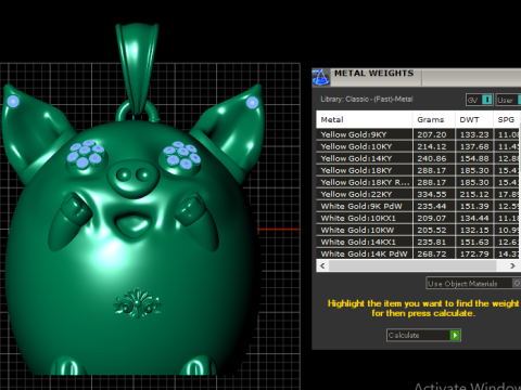 Golden Pig Pendant 3D 打印模型