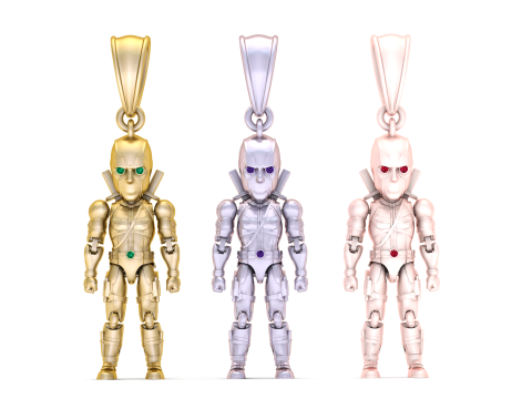 Golden Piggy Pendant Model Cetak 3D
