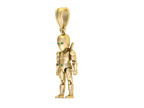 Golden Piggy Pendant 3D Print Model