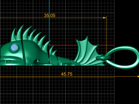 Golden Shark Pendant 3D Print Model