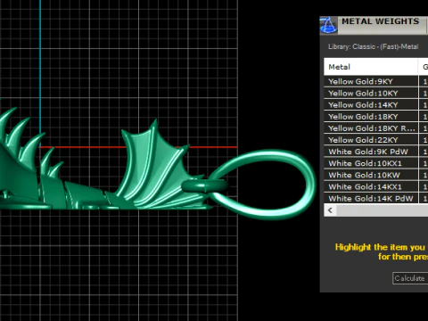 Golden Shark Pendant 3D Print Model