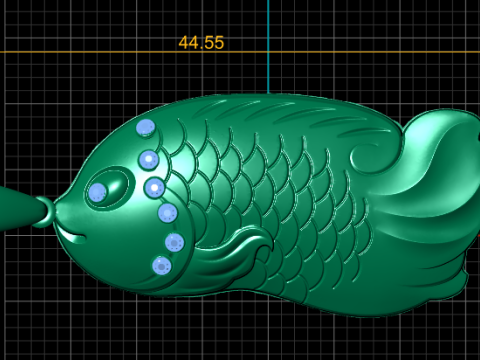 Golden Fish Pendant 3Dプリントモデル