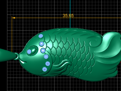 Golden Fish Pendant 3Dプリントモデル