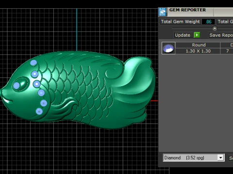 Golden Fish Pendant 3D Print Model