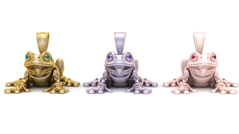 Golden Frog Pendant Model do druku 3D .c4d .max .obj .3ds .fbx .stl .blend