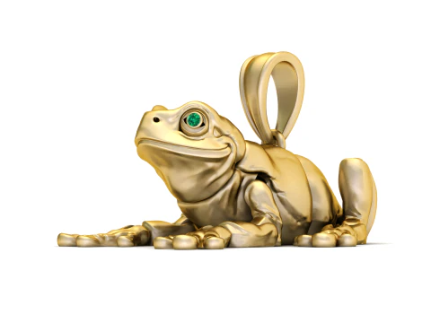 Golden Frog Pendant 3D Print Model