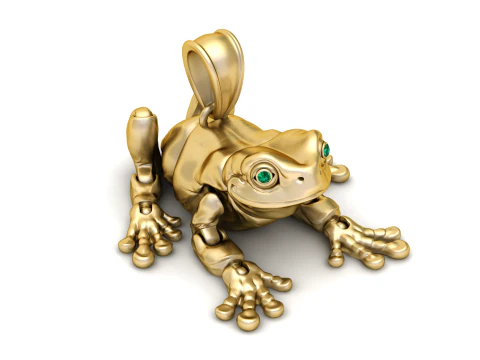 Golden Frog Pendant 3D Print Model