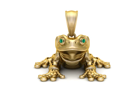 Golden Frog Pendant 3D Print Model