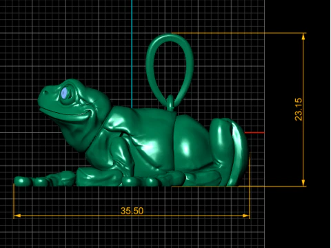 Golden Frog Pendant 3D Print Model