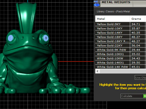 Golden Frog Pendant 3D Print Model