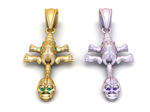 Crocodile Pendant Model Cetak 3D
