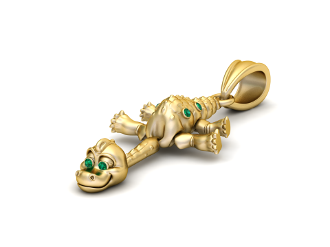 Crocodile Pendant Model Cetak 3D