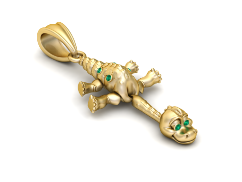 Crocodile Pendant Model Cetak 3D
