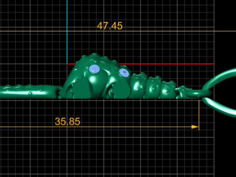 Crocodile Pendant Model Cetak 3D