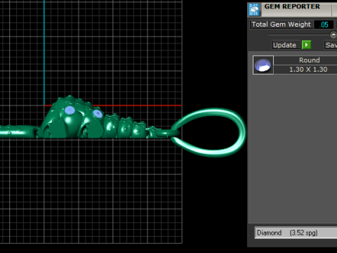 Crocodile Pendant Model Cetak 3D