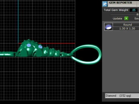 Crocodile Pendant 3D Print Model