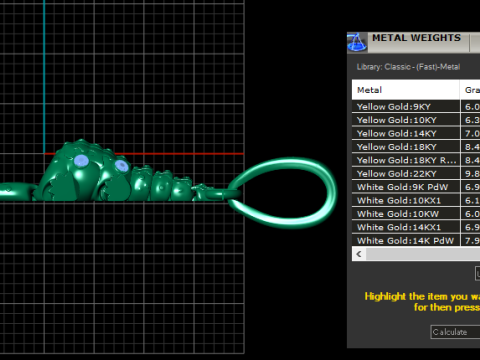 Crocodile Pendant Model Cetak 3D