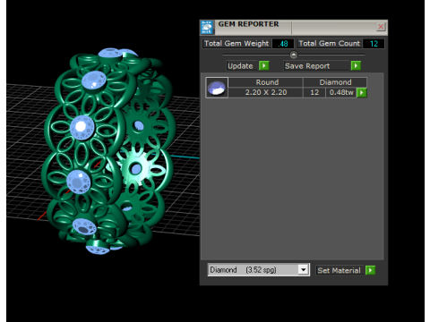 Gold floral ring Model 3D