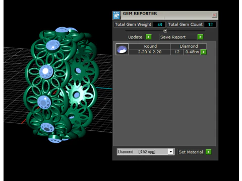 Gold floral ring 3D Model