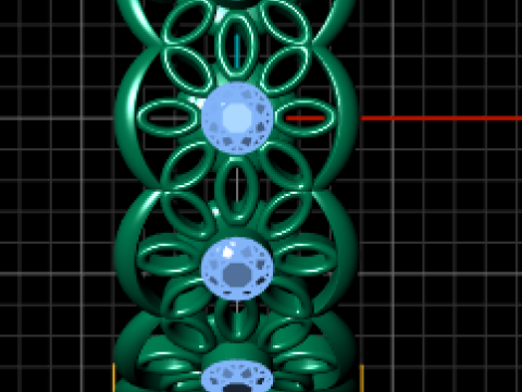 Gold floral ring Model 3D