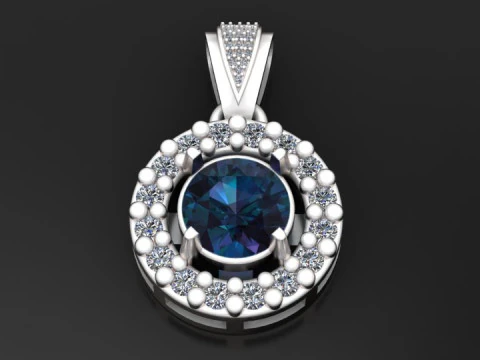 Ruby diamond pendant 3D Model