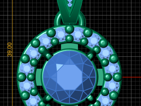 Ruby diamond pendant Modèle 3D