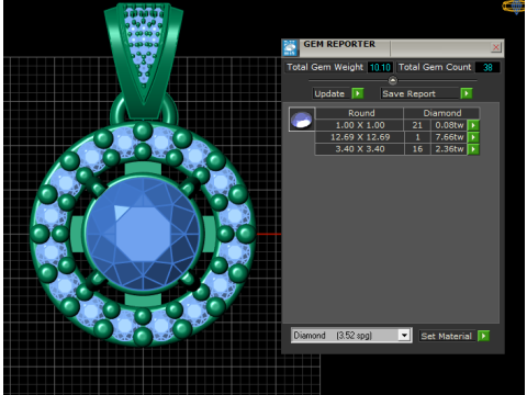 Ruby diamond pendant Modèle 3D