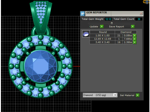 Ruby diamond pendant 3D Model