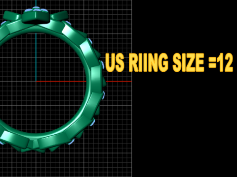 Gold flower ring 3D Модель