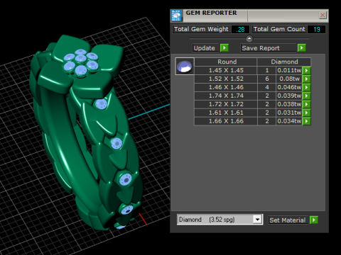 Gold flower ring 3D Модель