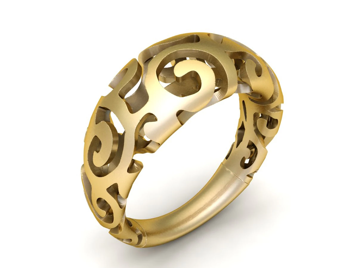 Gold Filigree Ring 3D Model .c4d .max .obj .3ds .fbx .stl .blend 