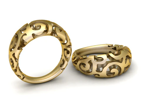 Gold Filigree Ring 3D Model
