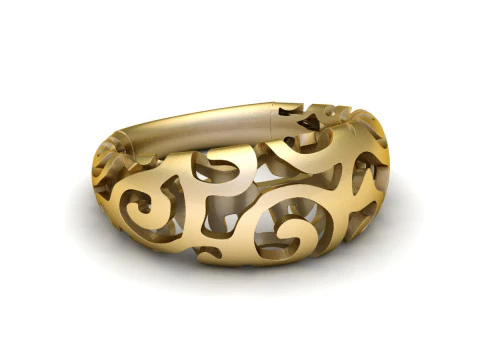 Gold Filigree Ring 3D Model