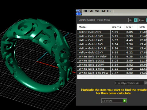 Gold Filigree Ring 3D Model