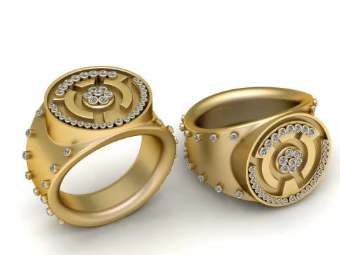 Maze design ring 3D Model