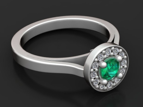 Emerald diamond ring 3Dモデル