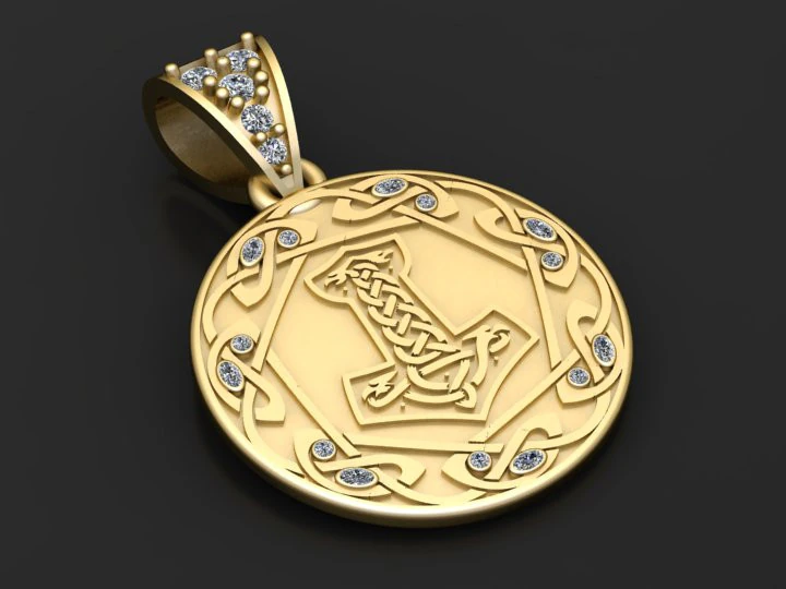 Celtic pendant gold 3D Model .c4d .max .obj .3ds .fbx .stl .blend 