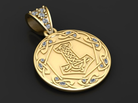 Celtic pendant gold Model 3D