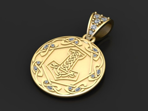 Celtic pendant gold 3D Model