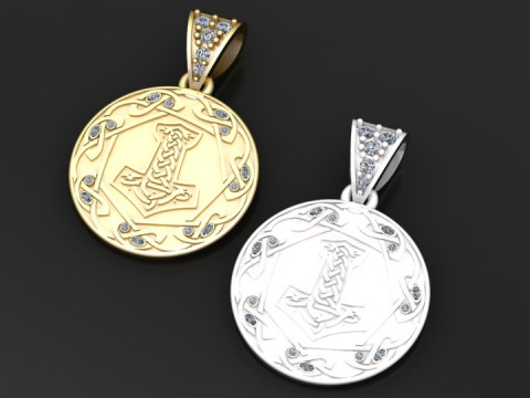 Celtic pendant gold 3D Model